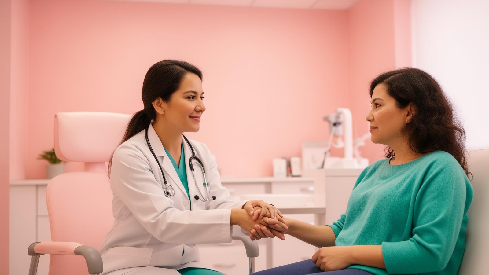 Ginecólogo cerca de mi en Houston atendiendo paciente hispana