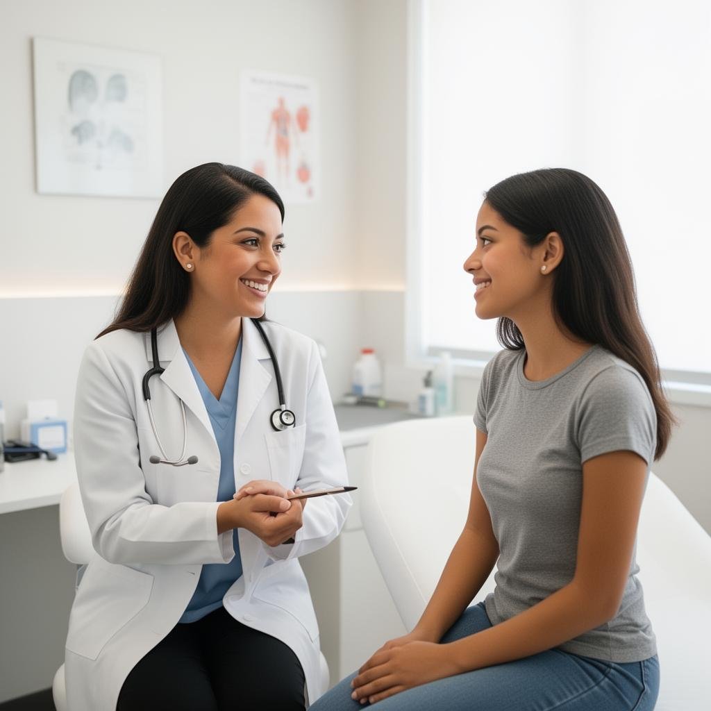 Consulta ginecológica en clínica hispana de Houston